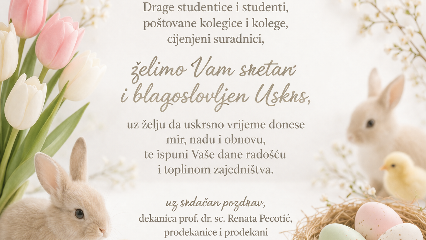 Uskršnja čestitka dekanice Medicinskog fakulteta Sveučilišta u Splitu